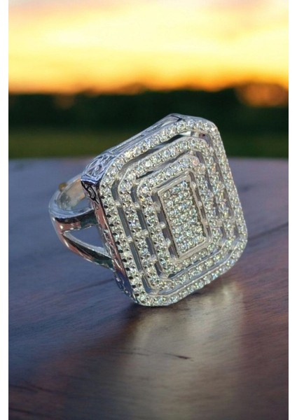 925 Ayar Gümüş Baget Taşlı Kadın Yüzük Md-02 fiyatları