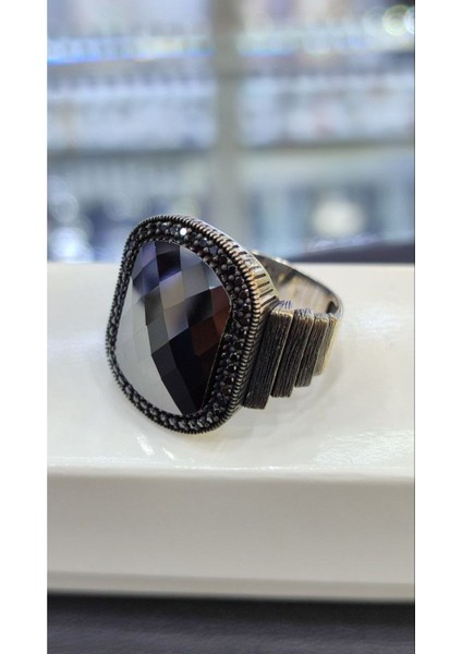 Erkek Siyah Zirkon Taşlı 925 Ayar Gümüş Yüzük indirimleri