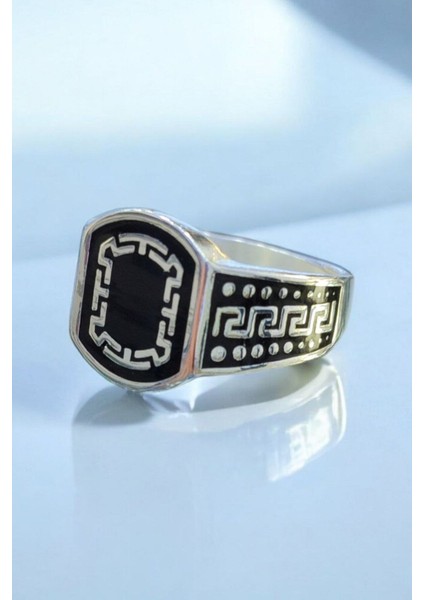 Erkek Oniks Taşlı Desenli 925 Ayar Gümüş Yüzük fiyatları