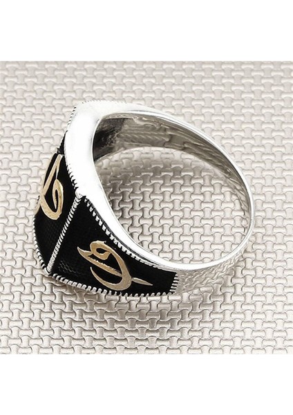 925 Ayar Gümüş Elif Vav Motifli Erkek Yüzük fiyatları