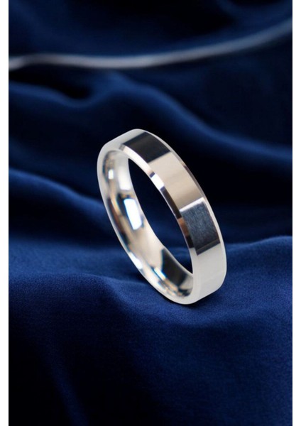 Gümüş 4 mm Düz Klasik Alyans Yüzük