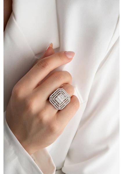 925 Ayar Baget Taşlı Gümüş Yüzük