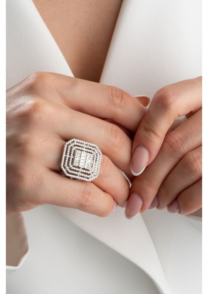 925 Ayar Baget Taşlı Gümüş Yüzük fiyatları