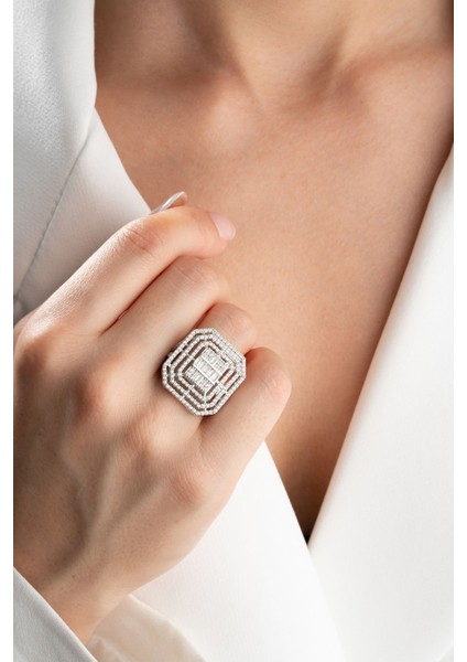 925 Ayar Baget Taşlı Gümüş Yüzük modelleri