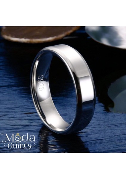 925 Ayar Gümüş 5 mm Düz Alyans - Tektaş Yüzük Hediyeli fiyatları