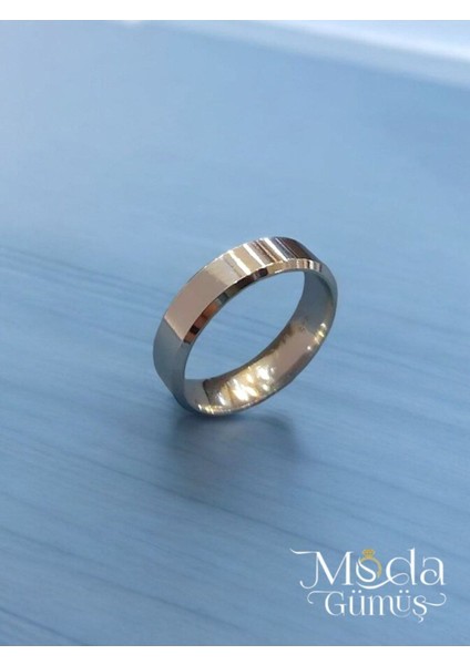 925 Ayar Gümüş 5 mm Düz Alyans - Tektaş Yüzük Hediyeli fırsatları