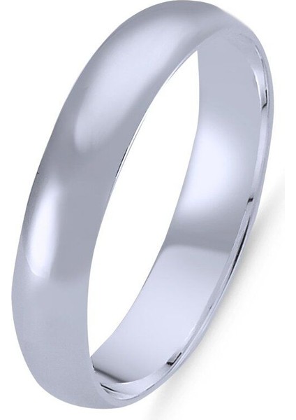 925 Ayar Gümüş 4 mm Bombeli Ince Erkek ve Kadın Gümüş Alyans Söz Nişan Yüzüğü