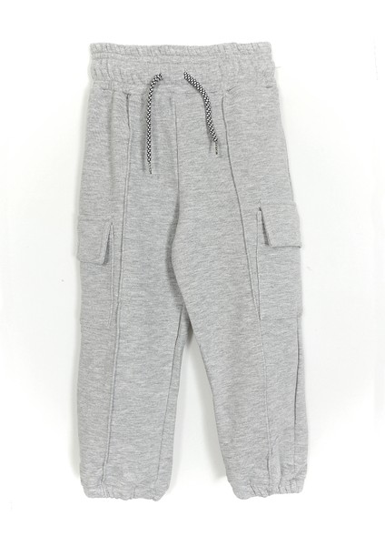 Çımalı Kargo Cep Kız Bebek & Çocuk Jogger Eşofman Altı Gri 001-0001976