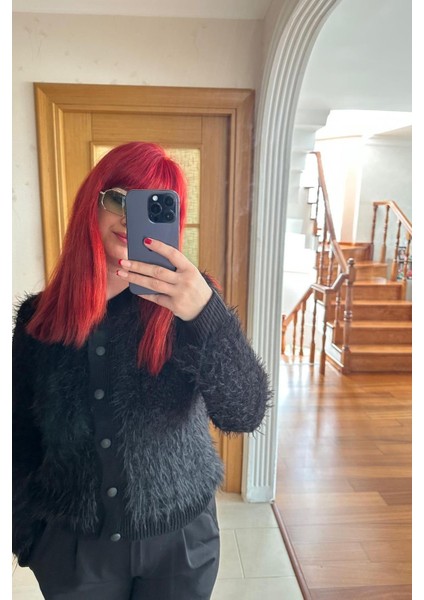 Siyah Yumoş Hırka modelleri