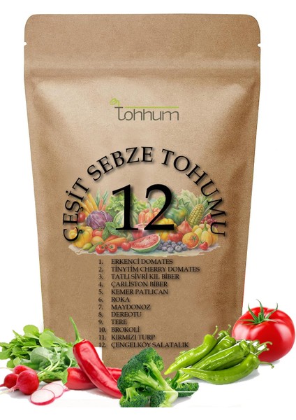 12 Çeşit Sebze Tohum Paketi