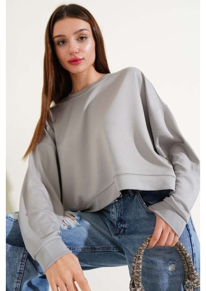 Modal Kumaş Midi Sweatshirt