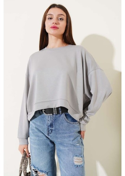 Modal Kumaş Midi Sweatshirt