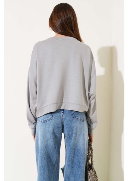 Modal Kumaş Midi Sweatshirt