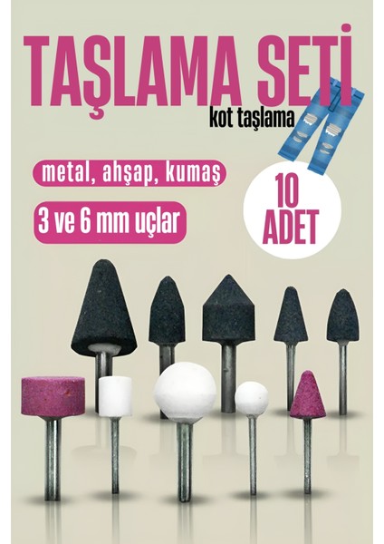 Seramik Uçlu Taşlama Seti Metal Alüminyum Çelik Dremel Uçlu Taşlama Kot Taşlama 721258