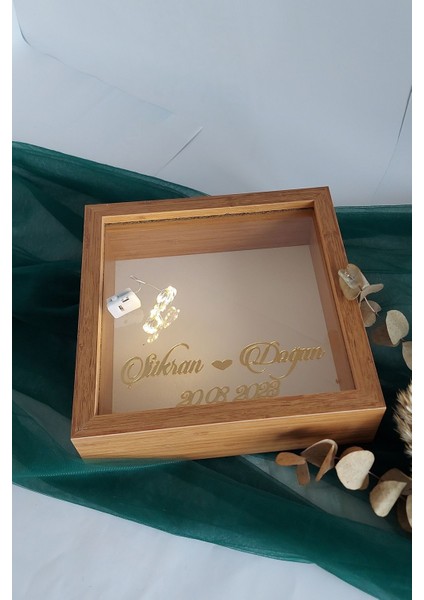 25 x 25 cm Bambu Ledli Derin Anı Çerçevesi-6 cm Derinlikli Anı Çerçevesi Gül Kutusu modelleri