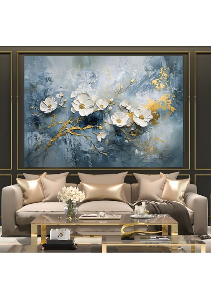 Beyaz Çiçekler Kanvas Tablo modelleri