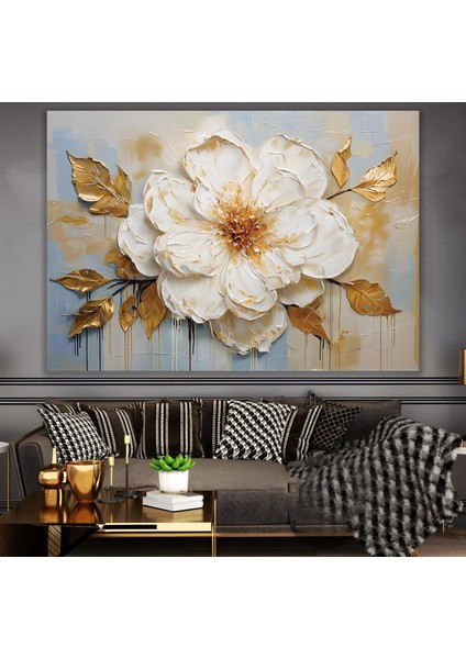 Beyaz Çiçekler Kanvas Tablo fiyatları