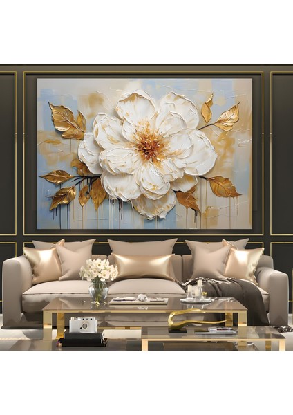 Beyaz Çiçekler Kanvas Tablo modelleri