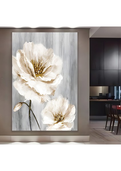 Beyaz Çiçekler Kanvas Tablo fiyatları