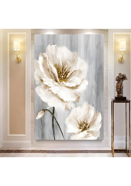 Beyaz Çiçekler Kanvas Tablo modelleri