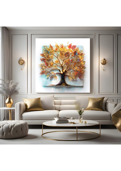 Renkli Yapraklar Kanvas Tablo