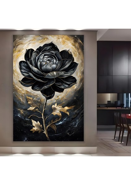 Siyah Gül Kanvas Tablo