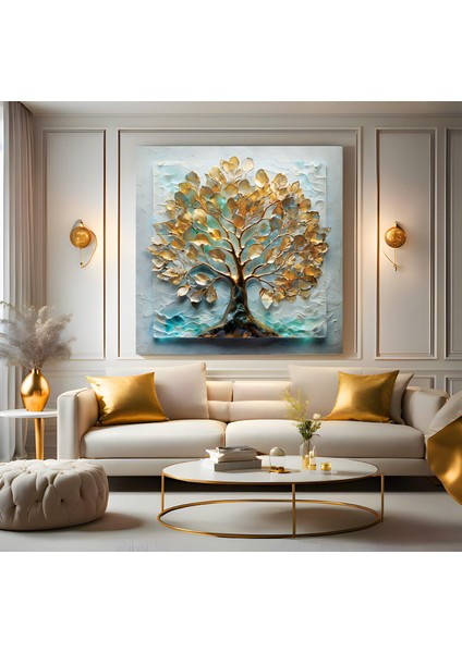 Altın Ağaç Kanvas Tablo