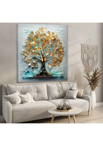 Altın Ağaç Kanvas Tablo modelleri