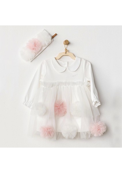 Andywawa AC24500 Dress Band Petit Love Elbise Takım Ekru