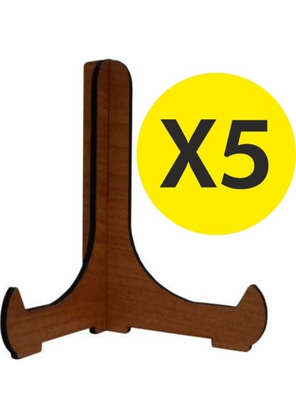 5 Adet Çerçeve Tabak Teşhir Ayağı Stand AHŞAP15 cm x 12 cm