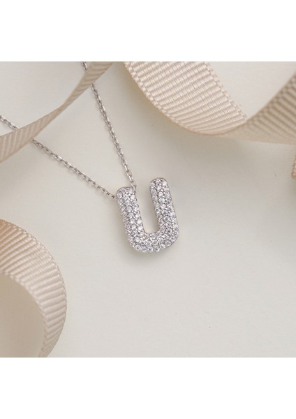 925 Ayar Sarı Altın Kaplama Harfli -- U Harfi Gümüş Kolye fırsatları