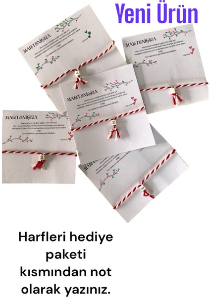 5 Adet Marteniçka Hello March Harfli Şans Bilekliği