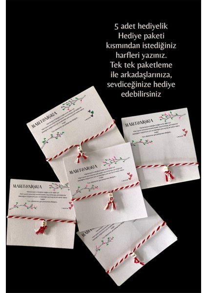 5 Adet Marteniçka Hello March Harfli Şans Bilekliği fiyatları
