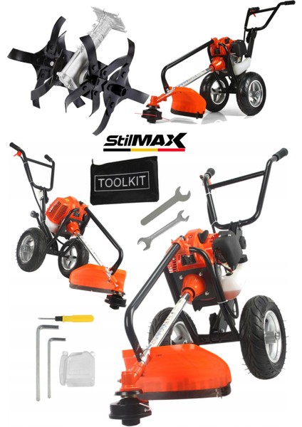 Mini Çapalama Makinesi ve Tekerlekli Ot Biçme Tırpan Seti Dayanıklı, Güçlü ve Verimli Çözüm