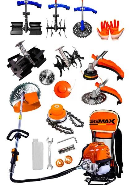 Germany Superturbo Arazi Seti 20HPX Sırt Tipi Tırpan + 2'litoprak Eşeleme + Akrobat Çapa Aparatı fiyatları