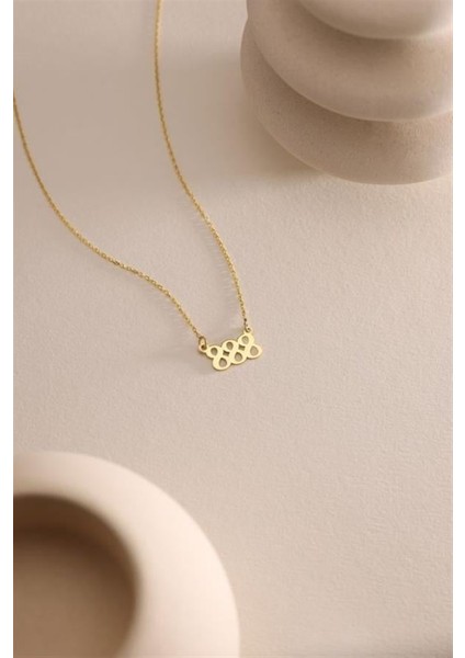 925 Ayar Gümüş Gold Kaplama 888 Melek Numarası Kolye fiyatları