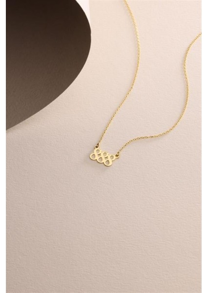 925 Ayar Gümüş Gold Kaplama 888 Melek Numarası Kolye fırsatları