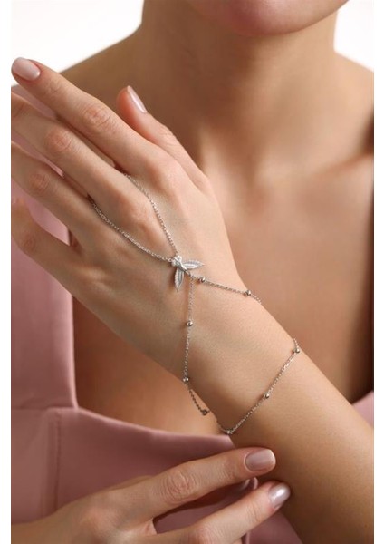 925 Ayar Gümüş Rodyum Kaplama Anka Kuşu Model Şahmeran Bileklik