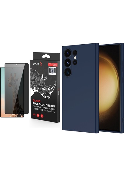 Samsung Galaxy S25 Ultra Kılıf Zore Mara Lansman Kapak + Rika Premium Privacy Temperli Cam Ekran Koruyucu