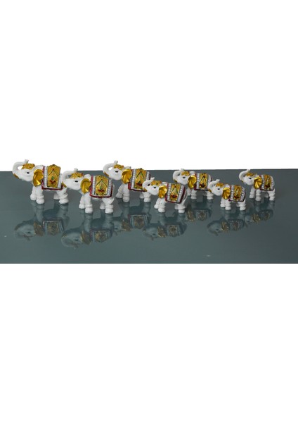 Lüks Motif Işlemeli 7'li Şans Bereket Fil Heykeli Biblo Hediyelik Dekoratif Ürün Ofis Ev Hediyesi 10 fiyatları