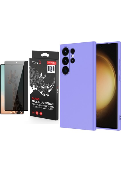 Samsung Galaxy S25 Ultra Kılıf Zore Mara Lansman Kapak + Rika Premium Privacy Temperli Cam Ekran Koruyucu