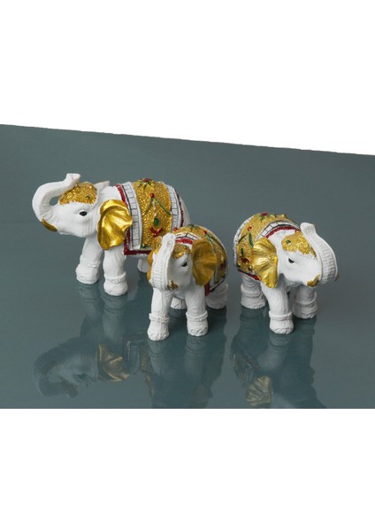 Lüks Motif Işlemeli 7'li Şans Bereket Fil Heykeli Biblo Hediyelik Dekoratif Ürün Ofis Ev Hediyesi 10 indirimleri