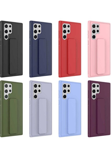 Samsung Galaxy S23 Ultra Kılıf Kamera Çıkıntılı Standlı Yumuşak Dokulu Renkli Esnek Silikon Kapak modelleri