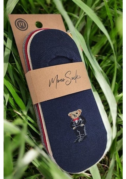 4'lü Teddy Bear Görünmez Sneaker Çorap