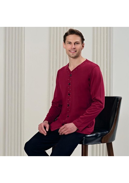 Over Sleep 1707 Erkek Süprem Uzun Kol Pijama Takım