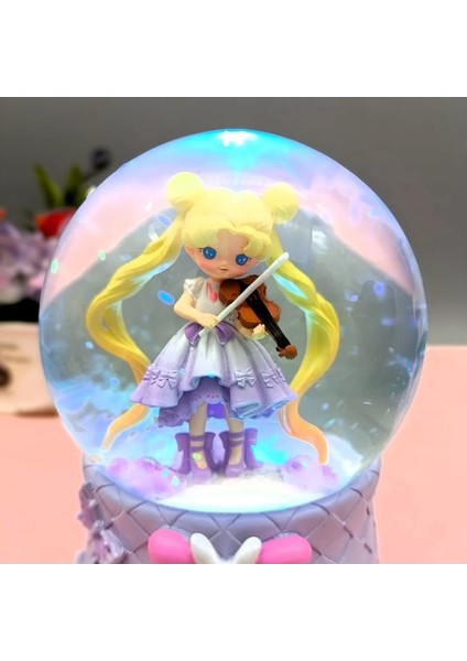 Keman Çalan Kız Temalı Büyük Boy Püskürtmeli Işıklı ve Müzikli Kar Küresi fiyatları