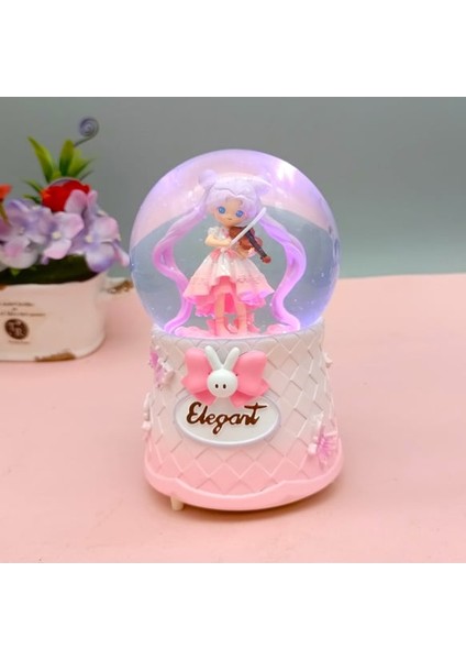 Keman Çalan Kız Temalı Büyük Boy Püskürtmeli Işıklı ve Müzikli Kar Küresi fırsatları