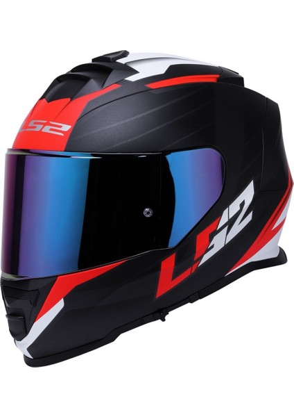 Storm 2 Nerve Kırmızı Kapalı Motosiklet Kaskı Gökkuşağı Camlı