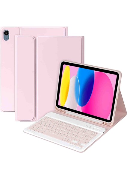Apple iPad 10. Nesil 10.9 2022 Uyumlu Bluetooth Klavyeli Kılıfı (Tablet Değildir)