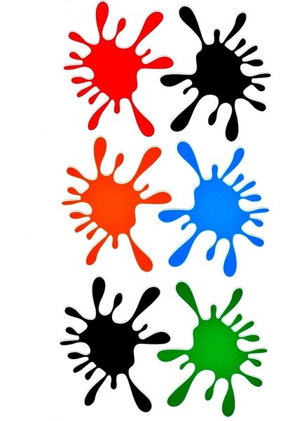 Damla Görünümünde Sticker 6 Farklı Renk Sticker